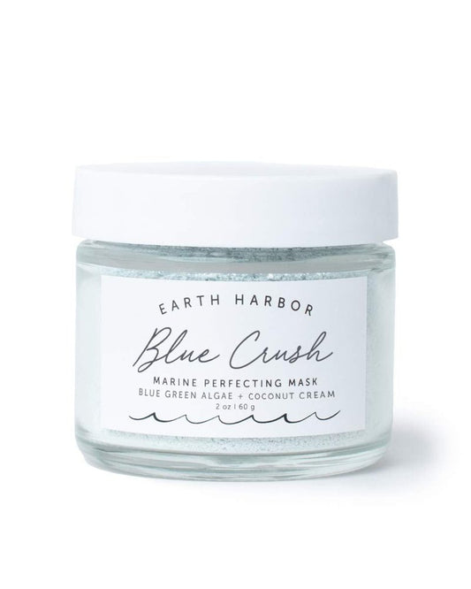 Earth Harbor | BLUE CRUSH Marine Perfecting Mask | Natural & Nontoxic | Organic Blue Green Algae, Coconut Cream & Indigo | Exfoliates & Nourishes | 2 oz