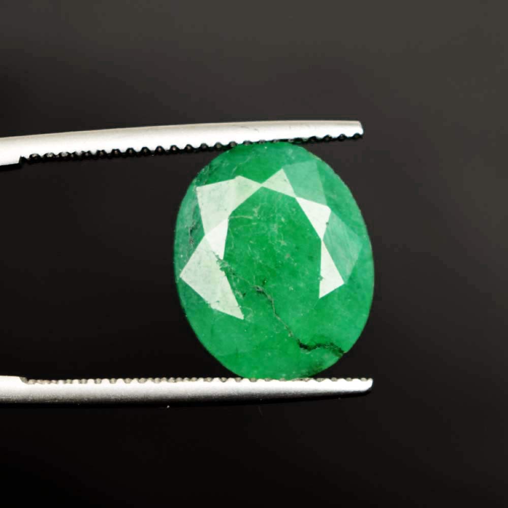 GEMHUB Gemstone For Jewelry Making 5.20 Carat Colombian Egl Certified Natural Green Emerald Oval Cut Loose Gemstone Jewelry For Women