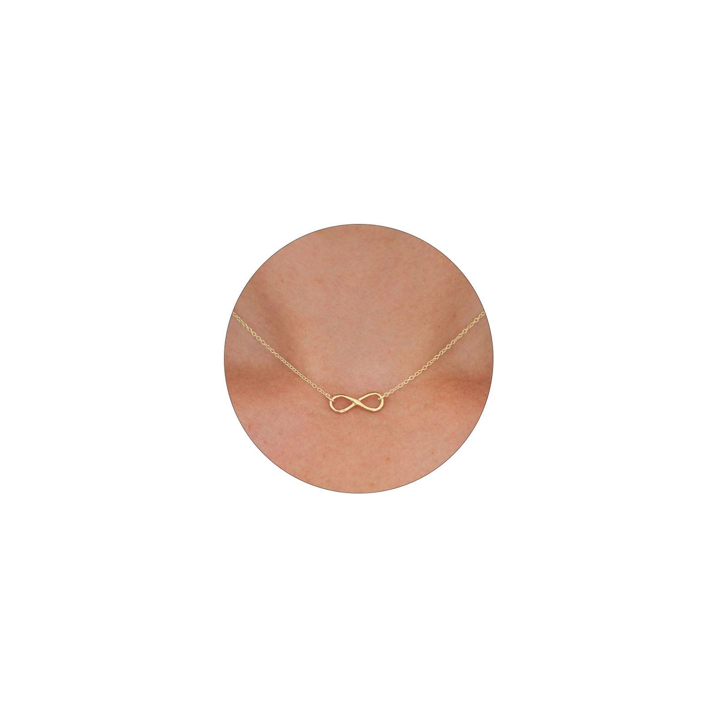 VRIUA Gold Linked Pendant Necklace 14K Gold Plated Dainty Choker Necklace Minimalist Jewelry Everyday for Women