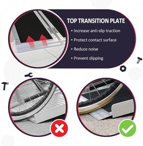 PENSUN 2FT Wheelchair Ramp, 24" L x 29" W Threshold Ramps, Non-Skid Portable Foldable Wheelchair Ramps for Steps, Lightweight with Handle, for Home, Stairs, Doorways, Curbs / 600lbs Capacity (2FT)