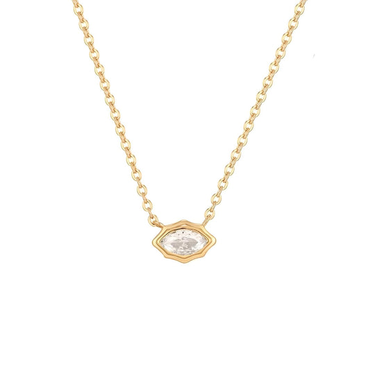 925 sterling Silver Lariet Necklace, 14K Yellow Gold Long Y Necklace with Zircon Geometric Long, Vintage Charm Silver Lariat Jewelry Accessories, Simple Shiny Gold Lariet Necklace for Women