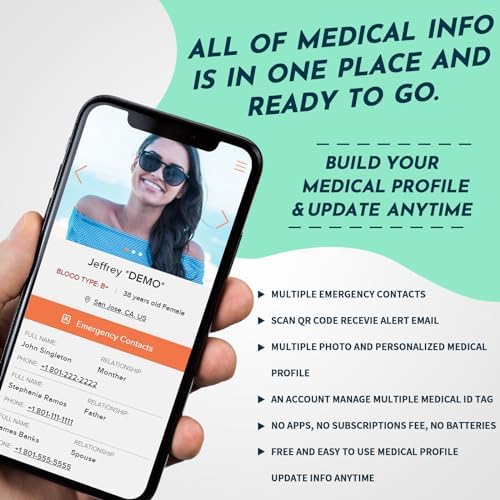 MYLUCKYTAG QR Medical ID Tag for Watch Band - Laser Engraved - Personalized ID Tag for Apple Watch Safety Plate - Medical Alert - Free Online Emergency Medical Profile