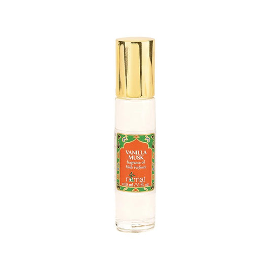 Vanilla Musk Perfume Oil Roll-On - Vanilla Fragrance Oil Roller (No Alcohol) Perfumes for Women and Men by Nemat Fragrances, 10 ml / 0.33 fl Oz
