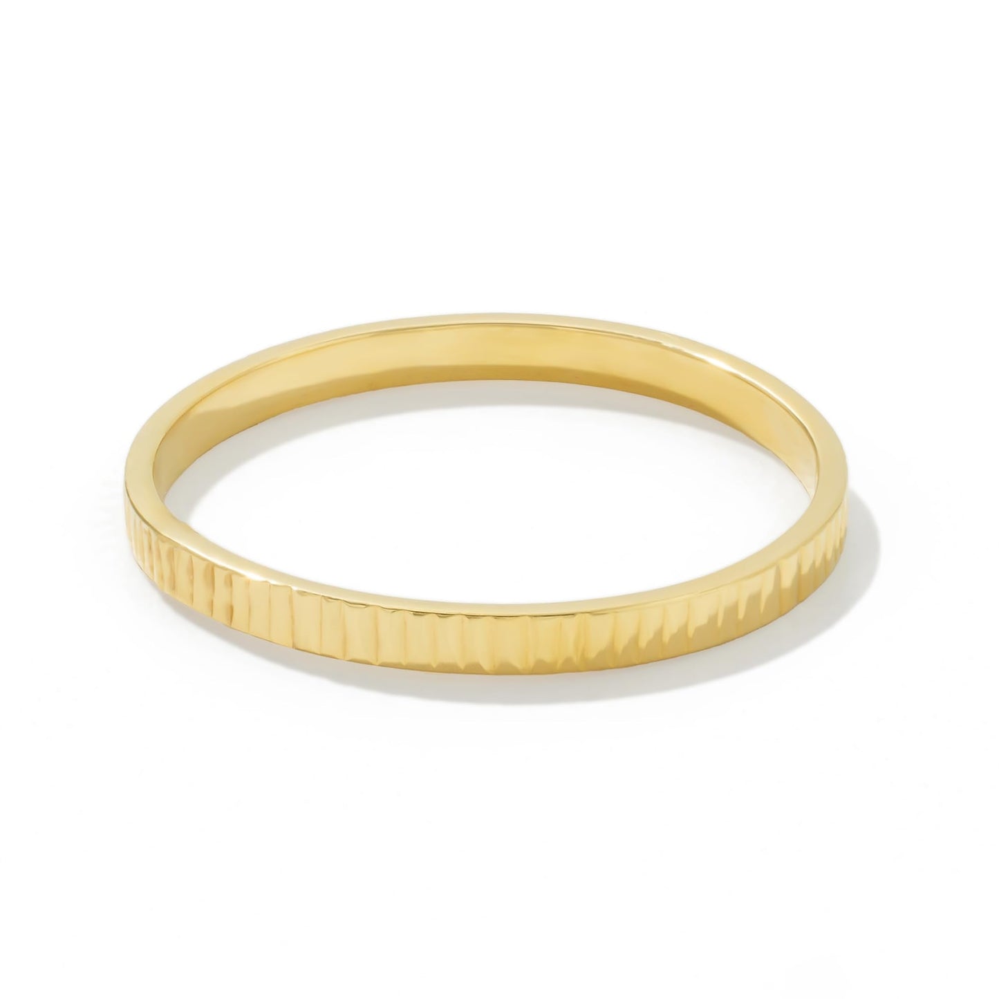 JTV 10K White Gold, Yellow Gold or Rose Gold 2mm Textured Band Ring - Elegant and Durable Wedding Band for Men and Women (Yellow Gold, 11)