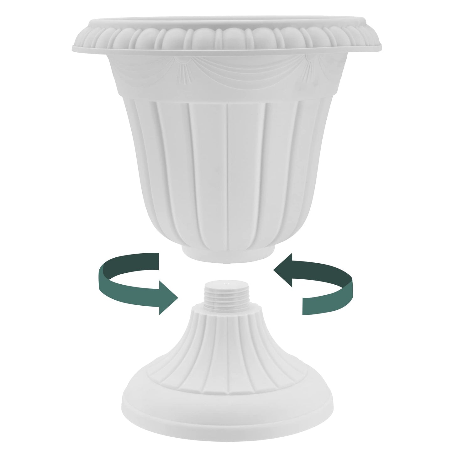 Arcadia Garden Products PL20TP Classic Traditional Plastic Urn Planter Indoor/Outdoor, 10" x 12", Taupe