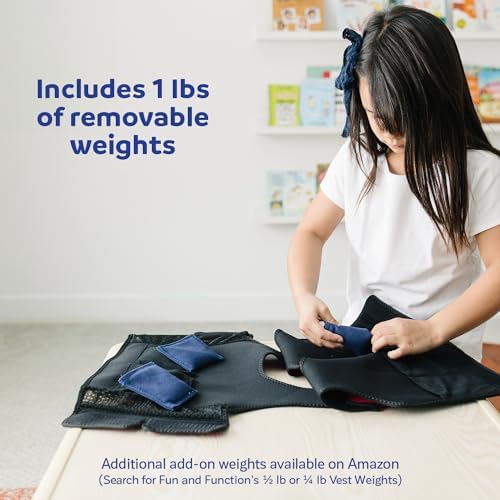 Fun and Function - Blue Weighted Compression Vest for Kids & Adults - Calming Sensory Compression Vest - Weighted Vest for Sensory Needs - Toddlers, Teens & Adults Sizing