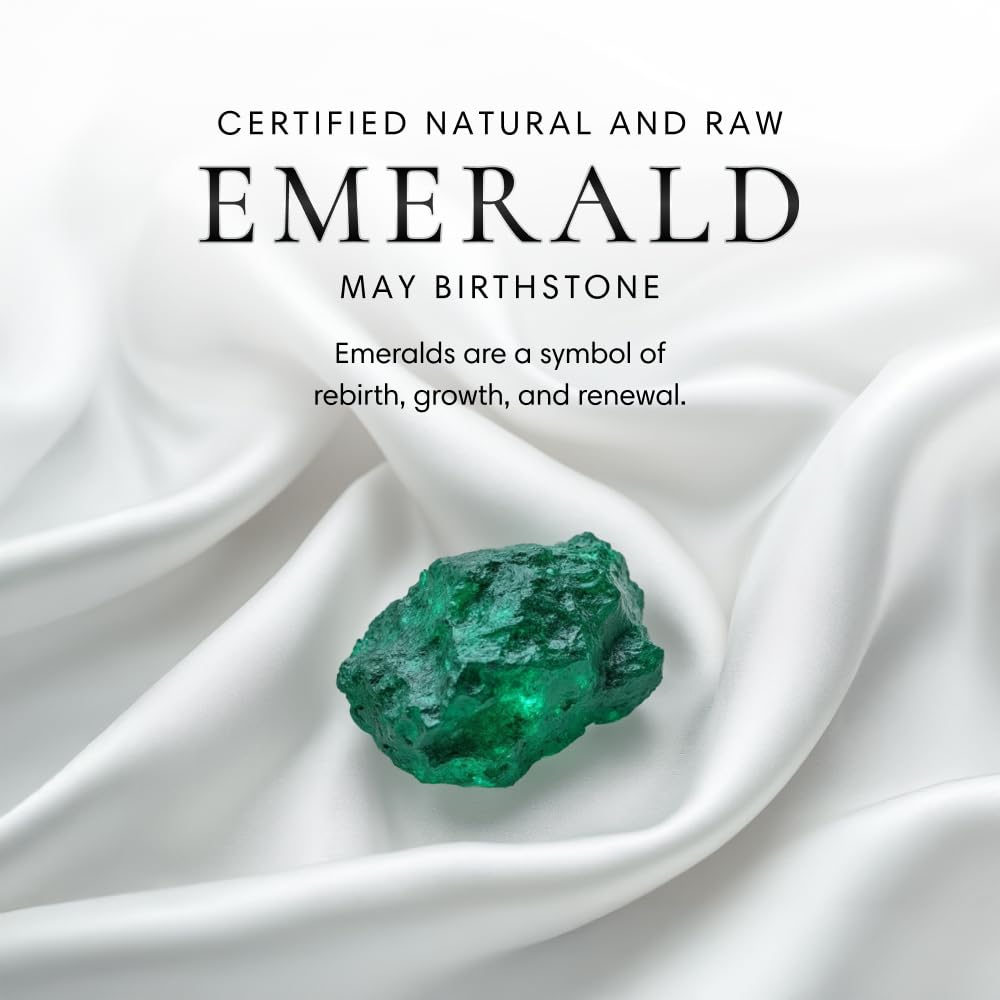 Designs by Nature Gems Emerald Necklace For Women, Raw Crystal Pendant Jewelry, Unique Birthstone Necklaces For Women, Bronze Jewelry Birthday Gifts For Women, Mothers Day Gifts, New Mom Gifts