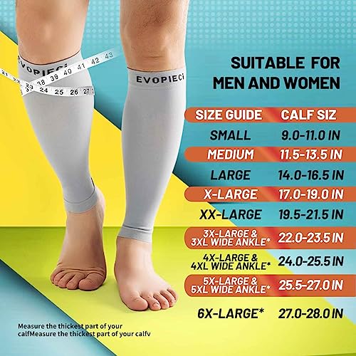 15-20mmHg 22 Pair Men and Women Wide Calf Sleeve Brace Compression Socks for Leg Support, Pain Relief