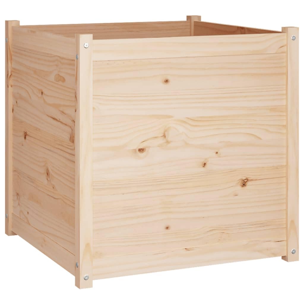 FMPGJLYH Square Garden Planter Box 27.6 in Solid Pinewood Outdoor Raised Flower Bed for Patio Deck Balcony Vegetable Herb Planting