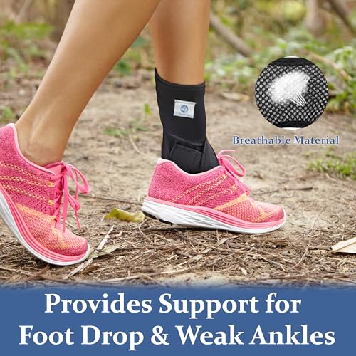 Foot Drop Brace - AFO Ankle Brace - Support for Walking and Sleeping, Soft Night Splint, Ankle Stabilizer for Foot and Ankle Support - Joint Pain Relief (LEFT FOOT)