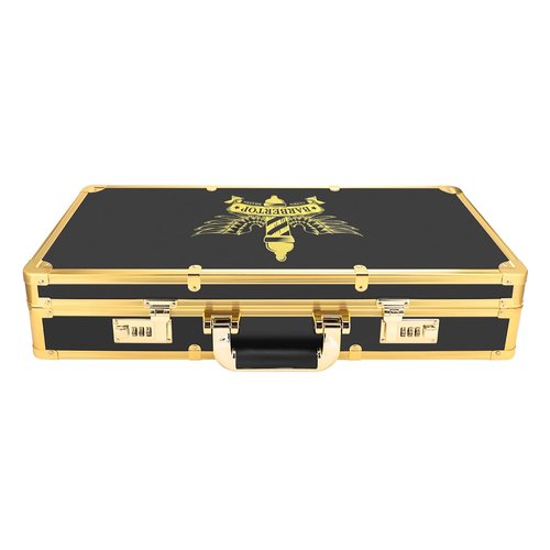 BARBERTOP Professional Barber Supplies Case, Barber Cases for Clippers and Supplies, Hairdressing Tools Storage Case with Handle and Secure Numlock, Barber Travel (Golden)