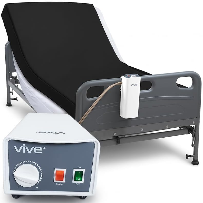 Vive Alternating Air Pressure Mattress for Hospital & Home Beds - Pressure Relief Pad for Bed Sores, Ulcers - Medical Grade Inflatable Device for Elderly, Bariatric, Handicap, Bedridden