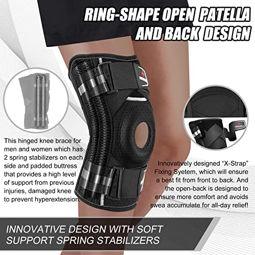 NEENCA Professional Knee Brace for Knee Pain, Adjustable Knee Support with Patented X-Strap Fixing System, Support and Stability for Joint Pain Relief, Arthritis, Meniscus Tear,ACL,PCL, Runner, Sports