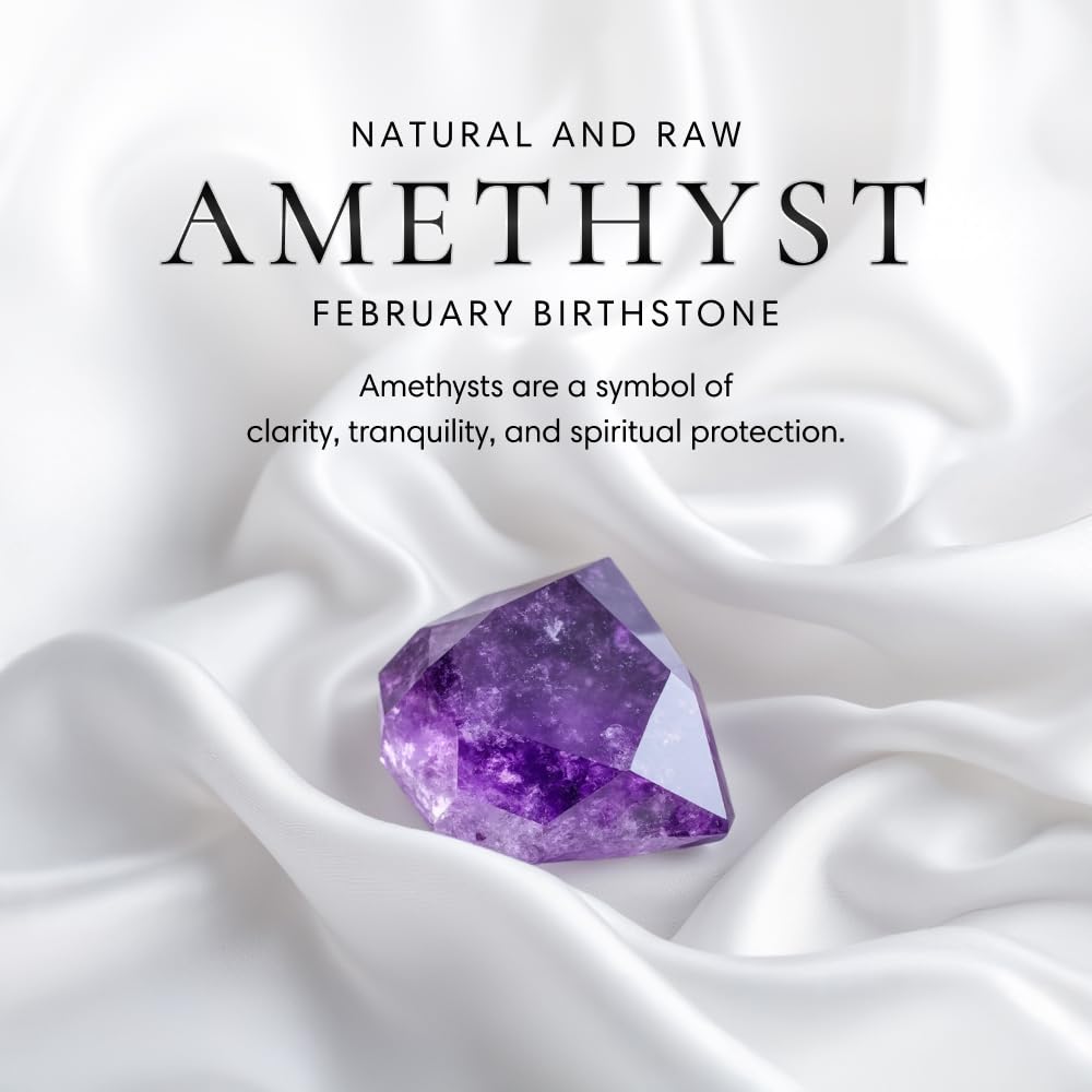 Designs by Nature Gems Natural Amethyst Necklace for Women - February Birthstone Necklace for Women - Designer Pendant Necklace - 40-60 Carat Amethyst, Antique Bronze Chain