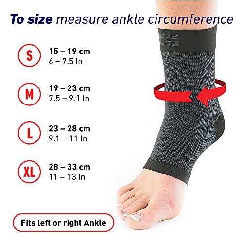 Neo-G Airflow Ankle Compression Sleeve - Sports, Daily Wear - Compression Ankle Brace, Tendonitis Support, Compression Ankle Support for Weak Ankles and Joint Pain - Airflow - M - Black