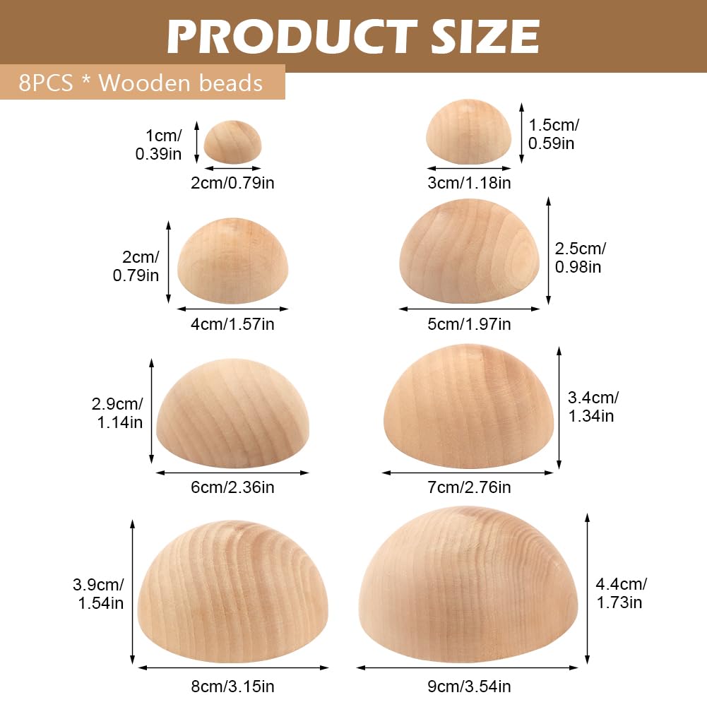 8Pcs Half Round Pottery Tools Set, Wooden Ceramic Top Forms & Plaster Molds for DIY Bowls, Plates, Dishes, Slump Press Art Making Supplies(Original,Size:8 Sizes)