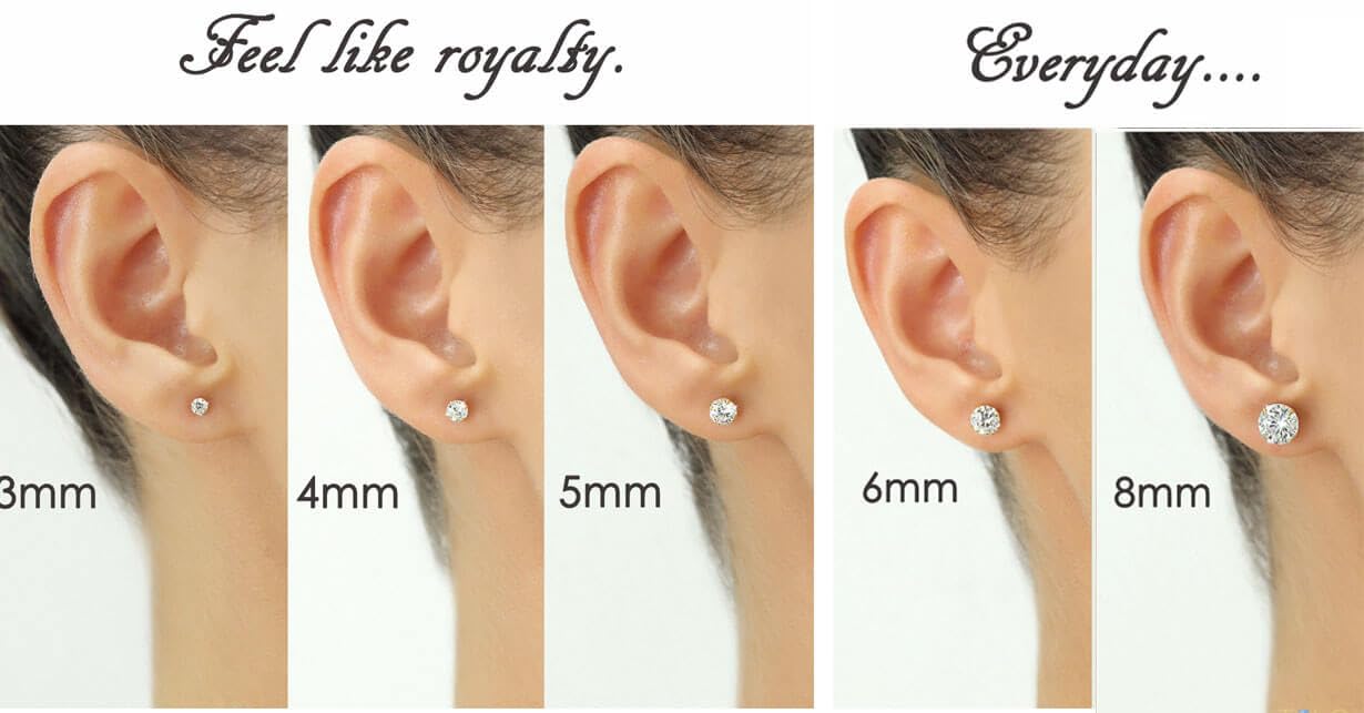 Hypoallergenic Flat Back 5A CZ Stud Earrings,Gold Plated Surgical Steel Secure Screw Back Cartilage Earrings for Women Men with Sensitive Ears | Multiple Piercing,4mm White CZ
