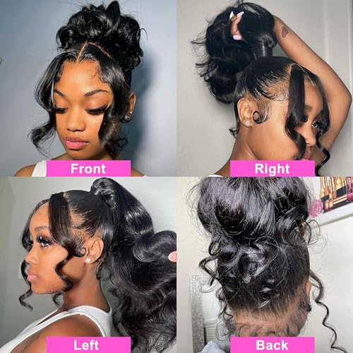 360 Lace Frontal Human Hair With Baby Hair - Body Wave HD Transparent Lace Frontal, Raw Virgin Human Hair, 360 Closure Natural Color 22 Inch
