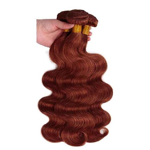 Copper Bundles Human Hair Reddish Brown Body Wave Bundles Hair Extensions 30 30 30 Inch Grade 8A Brazilian Virgin Remy Hair 3 Bundles Double Weft Color #33 Bundles Hair Weave