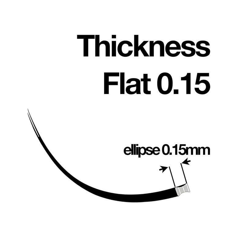 Ellipse Eyelashes | 0.15mm Thickness C Curl Flat Lash Extensions - Mixed Sizes 8-14mm, Soft Volume