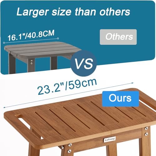 HDPS Shower Bench Seat for Inside Shower, Large Shower Stool for Shaving Legs, Shower Chair for Inside Shower to Sit On, Bath Shower Seat With Storage Shelf, Shower Foot Stool, Non-Slip, Brown
