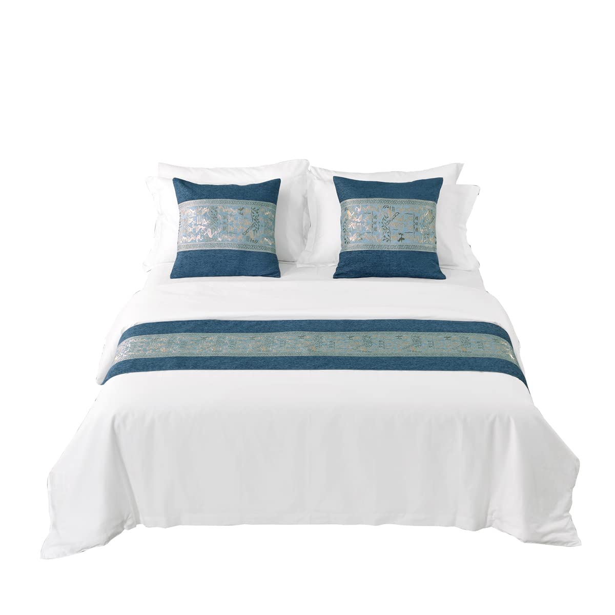 AMBERIS Chenille Bed Runner, Durable Decorative Bed Scarf for Home and Hotel (Pillowcases Sold Separately)