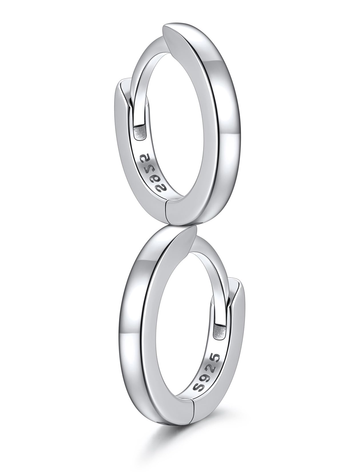 SILVERCUTE 925 Sterling Silver Huggie Hoop Earrings for Women,Hypoallergenic Small Silver Hoop Earring Cartilage Earring Lightweight Huggies Earrings for Women,8/10/12mm