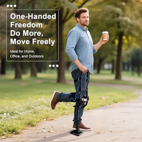 Hands Free Crutch with Safety Kneepad, Peg Leg Crutch Alternative for Adults, Comfortable Knee Crutches for Foot, Ankle, and Lower Leg Injuries- Suitable for Both Left and Right Feet