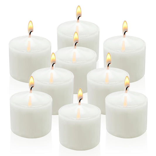 9-Pack 1.25-Inch White Votive Candles, Unscented Small Tealight Candle for Home Decor, Church and Special Occasions