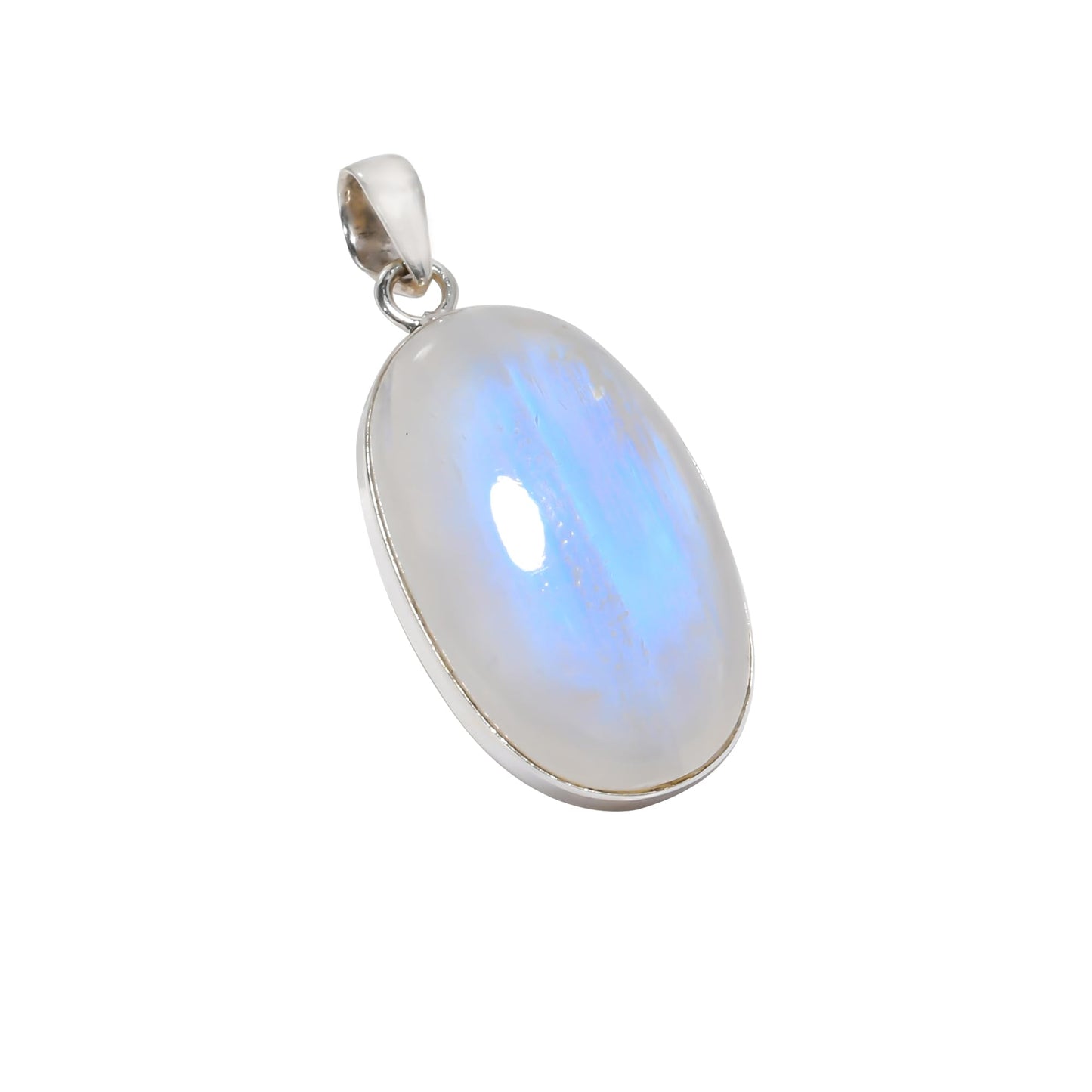 SIVARA 925 Sterling Silver Moonstone Pendant Necklace – June Birthstone Jewelry for Women – Handmade Spiritual Necklace