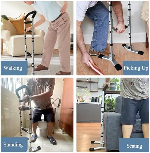Stair Assist Cane, Stand Assist Aid for Elderly Adjustable Aluminum Assistive Device Portable Lift Stair Assist Mobility Aid for Seniors for Bed, Couch, Recliner Chair