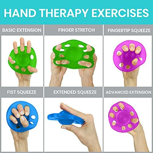 Vive Finger Strengthener Exerciser (3 pack) - Hand Grip Stretcher Rehab, Exercise Kit for Adults, Finger Trainer Resistance, Arthritis & Thumb Therapy, Muscle Recovery, Carpal Tunnel & Guitar Practice