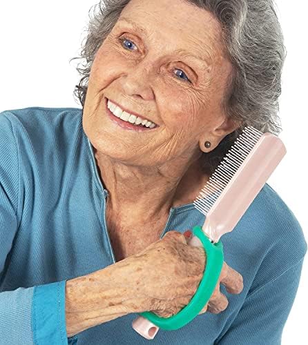 Elderly Female 3-Pack, Silicone Adaptive Aid, Universal Cuff Hand Grip Assistive Device for Rehab, Arthritis, Parkinsons, Stroke, Physical Therapy