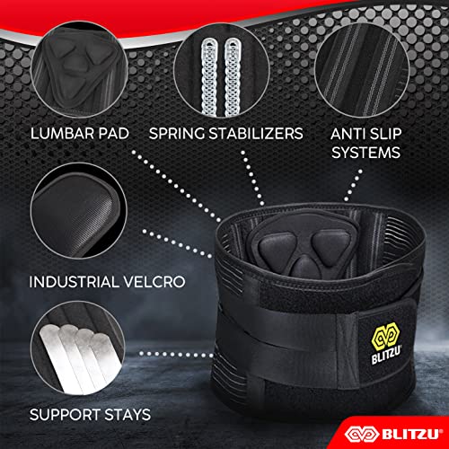 Back Brace for Lower Back Pain, Great for Women and Men With Removable Lumbar Pad and Adjustable Support Straps, Waist Belt for Sciatica, Herniated Disc, Scoliosis, Arthritis, Pain Relief Size Large
