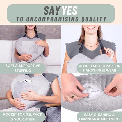 MOYOAMA Open Heart Surgery Pillow for Heart Surgery Recovery Gifts - After Bypass Surgery Must Haves, Gifts for Chest Surgery Recovery, Seatbelt Pillows for Post-Surgery, Shock Absorbing Chest Pillow