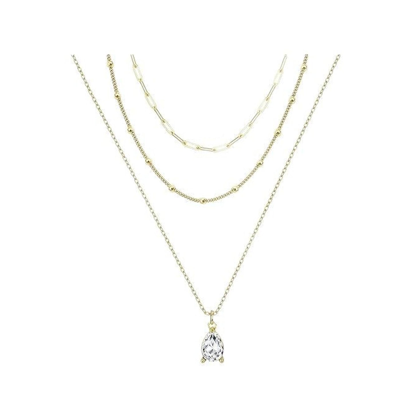 ZJCPJF 14K Gold Plated Layered Necklace Set for Women, 2-Piece Dainty Gold Chain & Pendant Stack, Trendy Minimalist Everyday Jewelry Gift for Her