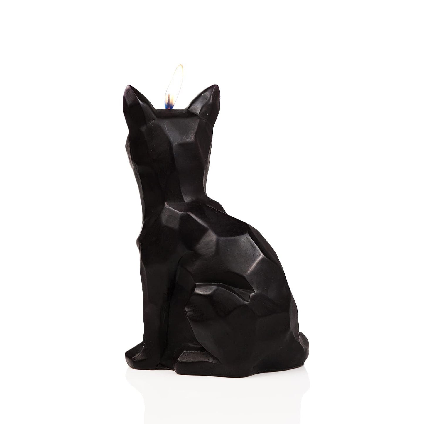Geometric Fox Candle - Spooky Unique Gift for Animal Lovers - Goth, Gothic Skeleton Candle 7" H - Burns for 5 Hours"