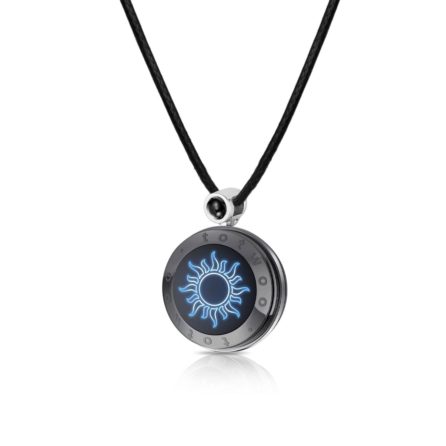 Single Long Distance Touch Necklace for Couples, Vibration & Light Up Smart Love Jewelry, Long Distance Relationship Gifts for Girlfriend Boyfriend Her Him, One-to-One Bluetooth Pairing via the Companion App