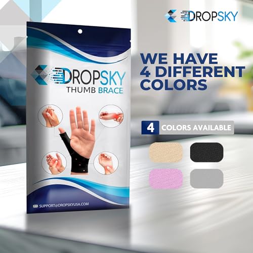 Dropsky Waterproof Wrist Thumb Support With Gel Pad, Thumb Brace for Arthritis Pain and Support-Thumb Wrist Brace, Arthritis & Carpal Tunnel - Left and Right Hand- Lightweight,Therapy Rubber-Latex, 4