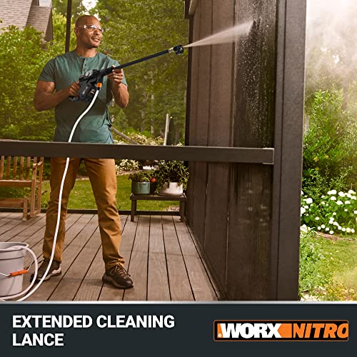 Worx Nitro Hydroshot 20V 710PSI Light-Duty Electric Pressure Washer with Brushless Motor Cordless, Lightweight, 5-in-1 Portable Power Cleaner, Power Share Compatible – Battery & Charger Included