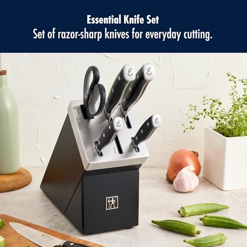 HENCKELS x EMERIL Lagasse The Nola Collection Razor-Sharp German 7-pc Self-Sharpening Knife Block Set, Made in Company-Owned German Factory with Special Formula Steel perfected for almost 300 Years