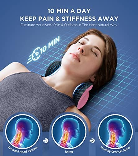 Neck Stretcher with Magnetic Therapy Cover, 2 Modes[Gentle/Strong] Pain Relief Cervical Traction Device, No Smell Neck and Shoulder Relaxer, Chiropractic Pillow for TMJ Headache Spine Alignment