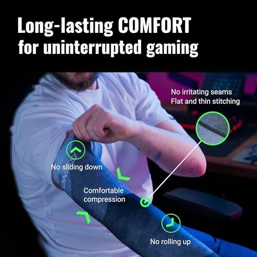 ONISSI Gaming Arm Sleeve for PC │Anti-Friction,Precision, Compression Gamer Sleeves for Mouse pad │Men or Women E-Sports Gift