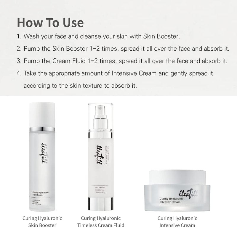 lleafill Curing Hyaluronic Skin Booster 4.39 fl.oz 130ml | Essential Toner | Hydrating | Niacinamide | Activating