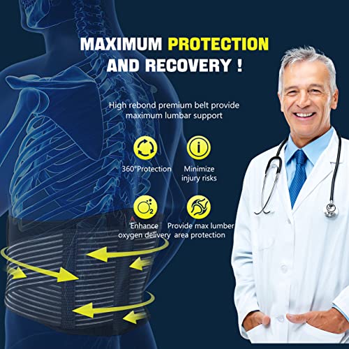 Back Brace Lumbar back Support Belt for Lower Back Pain Relief, Weight lifting, House Cleaner,Compression Belt for Men and Women