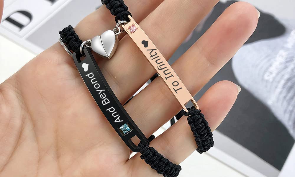 MEALGUET to Infinity and Beyond Couple Bracelet,Hand Braided Couple Bracelets Set Mutual Attraction Relationship Bracelet Personalized Gift for Men Women, Handmade