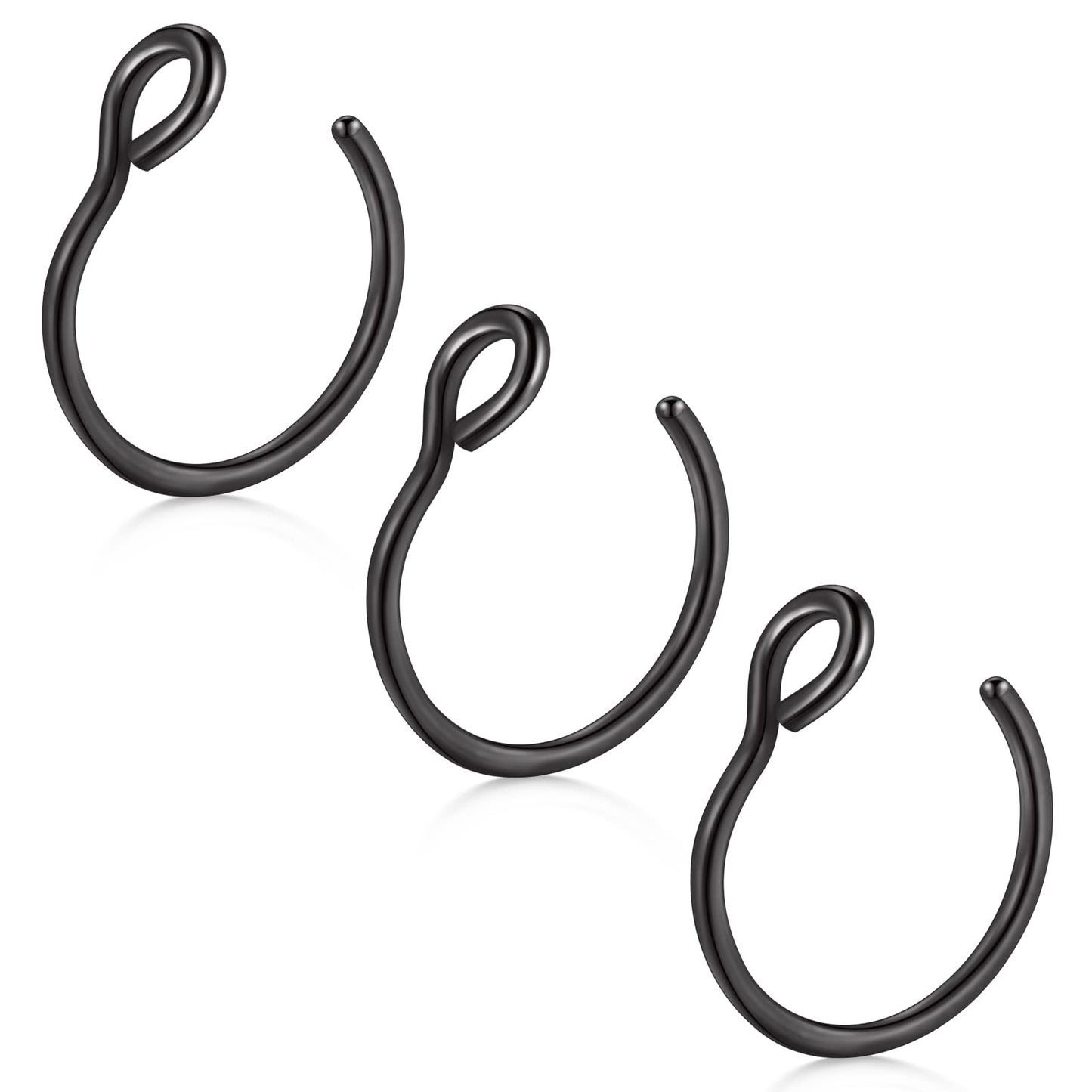 D.Bella Fake Nose Ring Hoop 20G Faux Nose Piercing Jewelry 8mm Non-Pierced Clip On Nose Hoop Rings for Faux Lip Ear Nose Ring