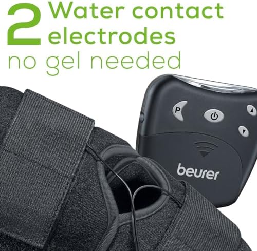 Beurer EM29 2-in-1 Knee and Elbow TENS Machine for Pain Relief with 20 Intensity Levels, 4 Programs, and Reusable Water Contact Electrodes, Digital Muscle Stimulator Device