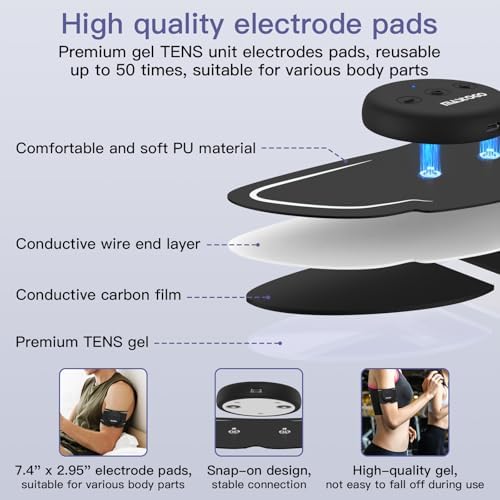 Wireless TENS Unit, Dual Host Muscle Stimulator with APP Control Up to 26 Modes, for Pain Relief, Portable and Rechargeable TENS Unit Muscle Stimulator