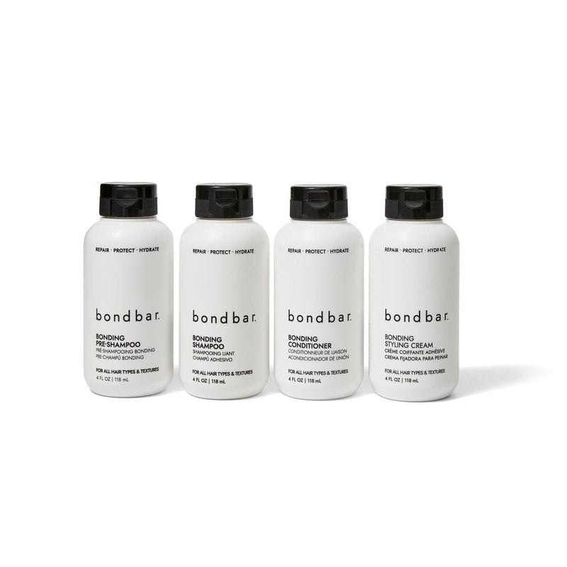 Bondbar Bonding Essential Kit, Contains PreShampoo, Shampoo, Conditioner, and Styling Cream, 4 x 4 Oz